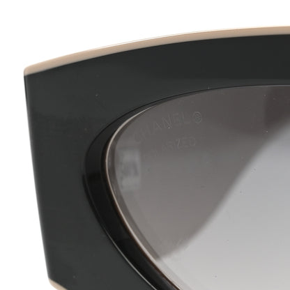 Chanel Acetate Cat Eye Sunglasses 6056 Black Beige 7 of 8