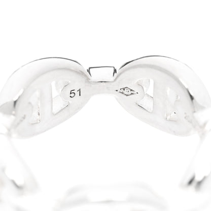 Hermes Sterling Silver PM Chaine d'Ancre Enchainee Band Ring 51 5.75 6 of 9