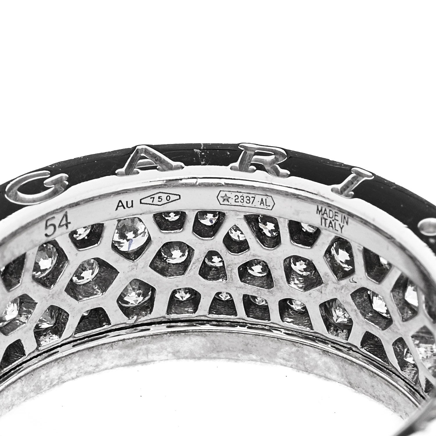 Bulgari 18K White Gold Diamond B.Zero1 Pave Ring 54 6.75 5 of 5