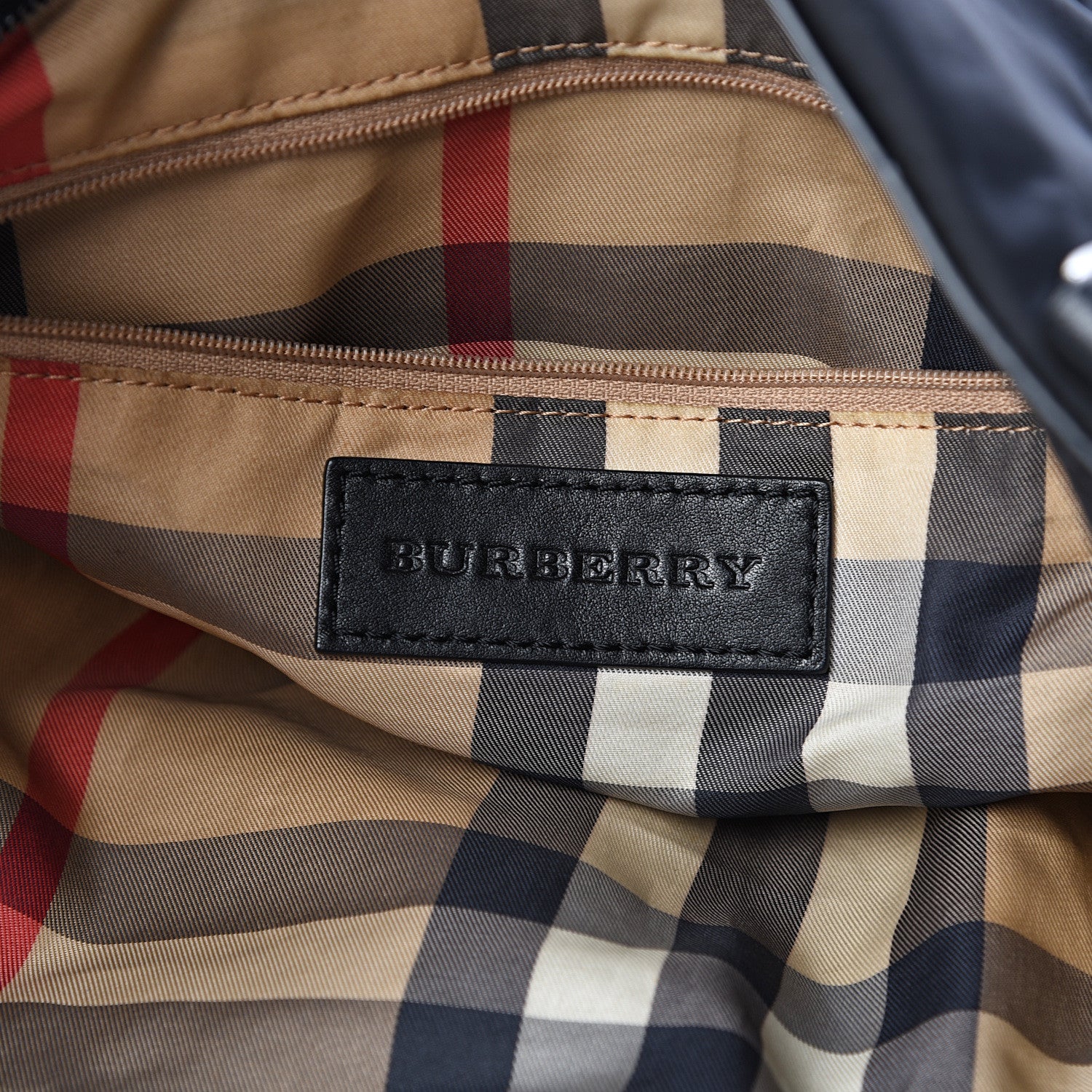 Burberry Nylon Check Buckleigh Packable Tote Black 5 of 10