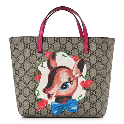Gucci GG Supreme Monogram Childrens Deer Tote Pink 1 of 10