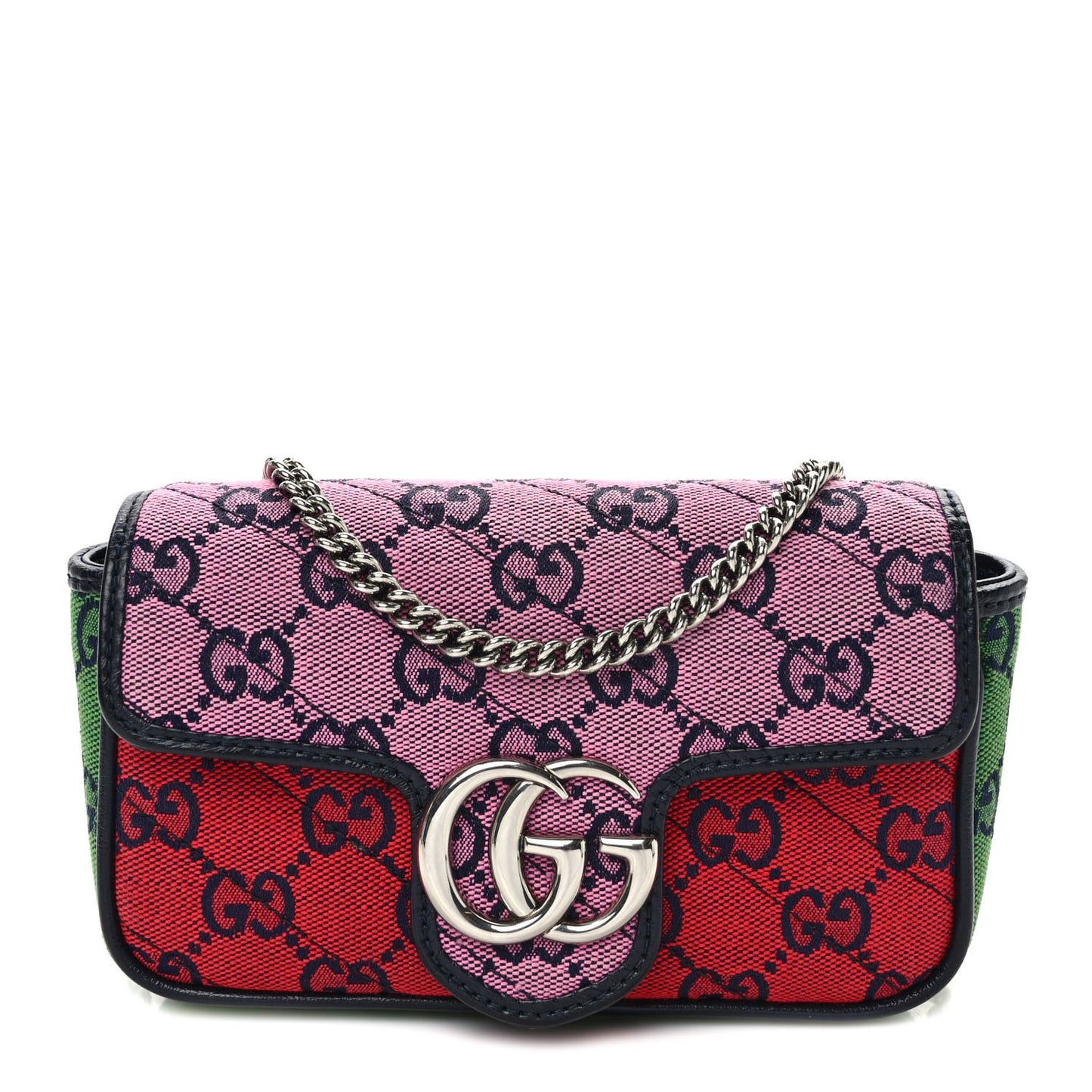 Monogram Multicolor Matelasse Diagonal Super Mini GG Marmont Shoulder Bag Pink Blue Red Yellow Green