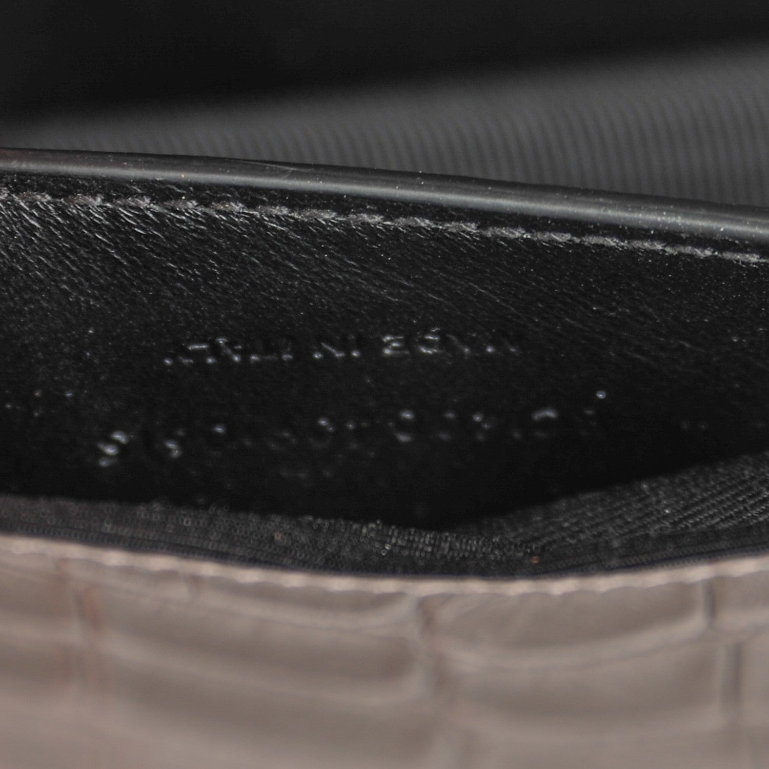 Saint Laurent Croc Embosssed Calfskin Classic Kate Monogram Clutch Fog 7 of 8