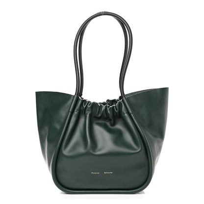 Proenza Schouler Calfskin XL Ruched Tote Petrol Green 3 of 12