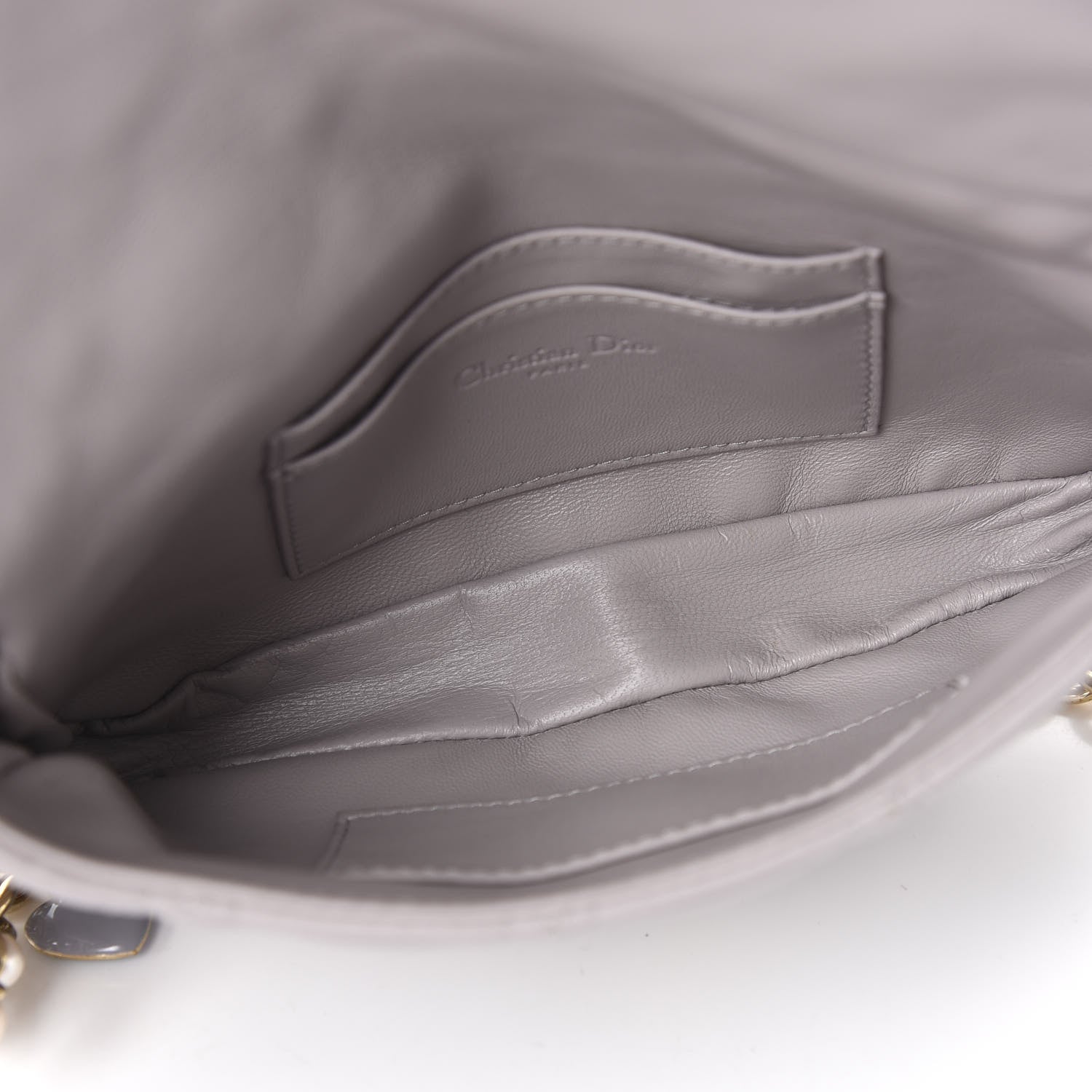 Christian Dior Lambskin Cannage Lady Dior Pochette Grey 5 of 9