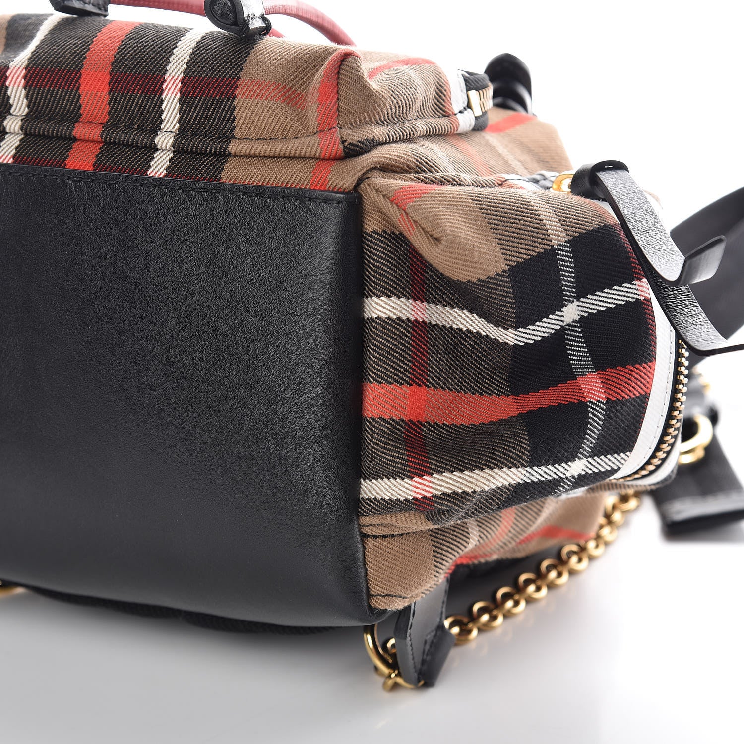 Burberry Cotton Check Small Rucksack Backpack Caramel 9 of 12