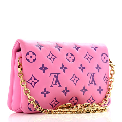 Louis Vuitton Lambskin Embossed Monogram Vuittamins Pochette Coussin Rose Violet 3 of 12
