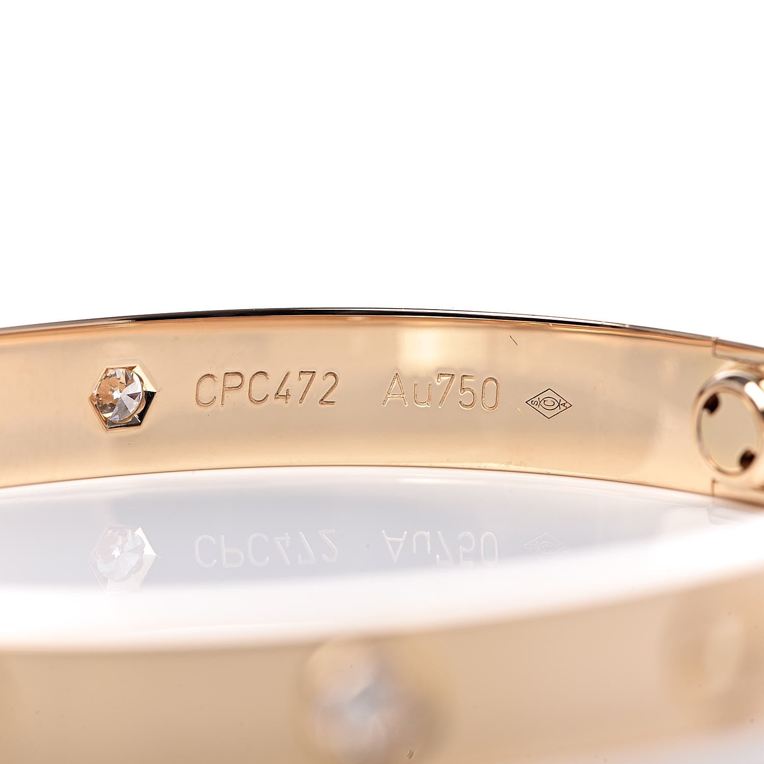 Cartier 18K Yellow Gold 4 Diamond LOVE Bracelet 16 6 of 6