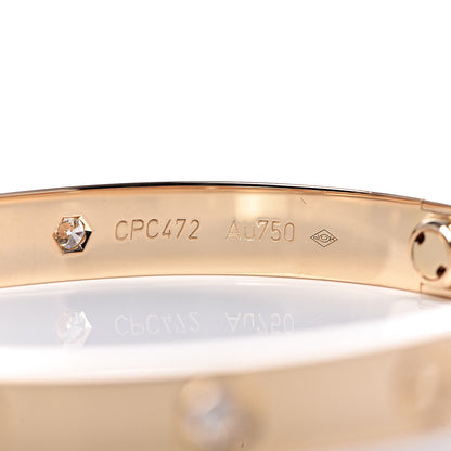 Cartier 18K Yellow Gold 4 Diamond LOVE Bracelet 16 6 of 6