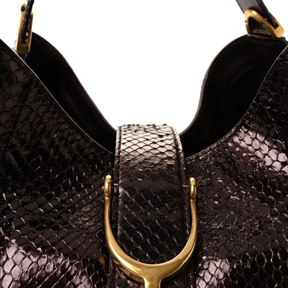 Gucci Snakeskin Medium Soft Stirrup Shoulder Bag Carminio Red 8 of 10