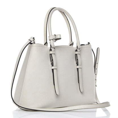 Prada Saffiano Cuir Medium Double Handle Tote Talco Black 3 of 13