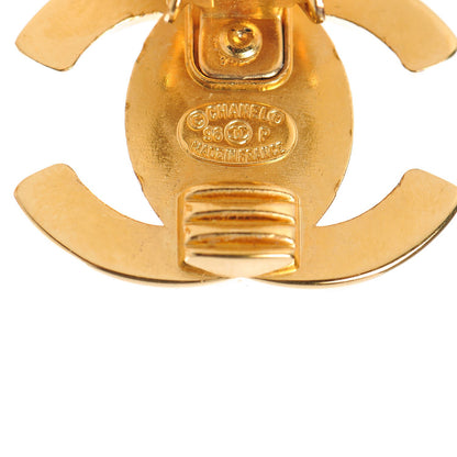 Chanel Metal CC Turnlock Clip On Earrings Gold 5 of 5