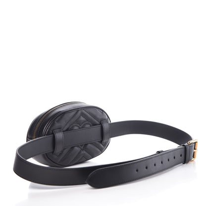 Gucci Calfskin Matelasse GG Marmont Belt Bag 105 42 Black 3 of 9