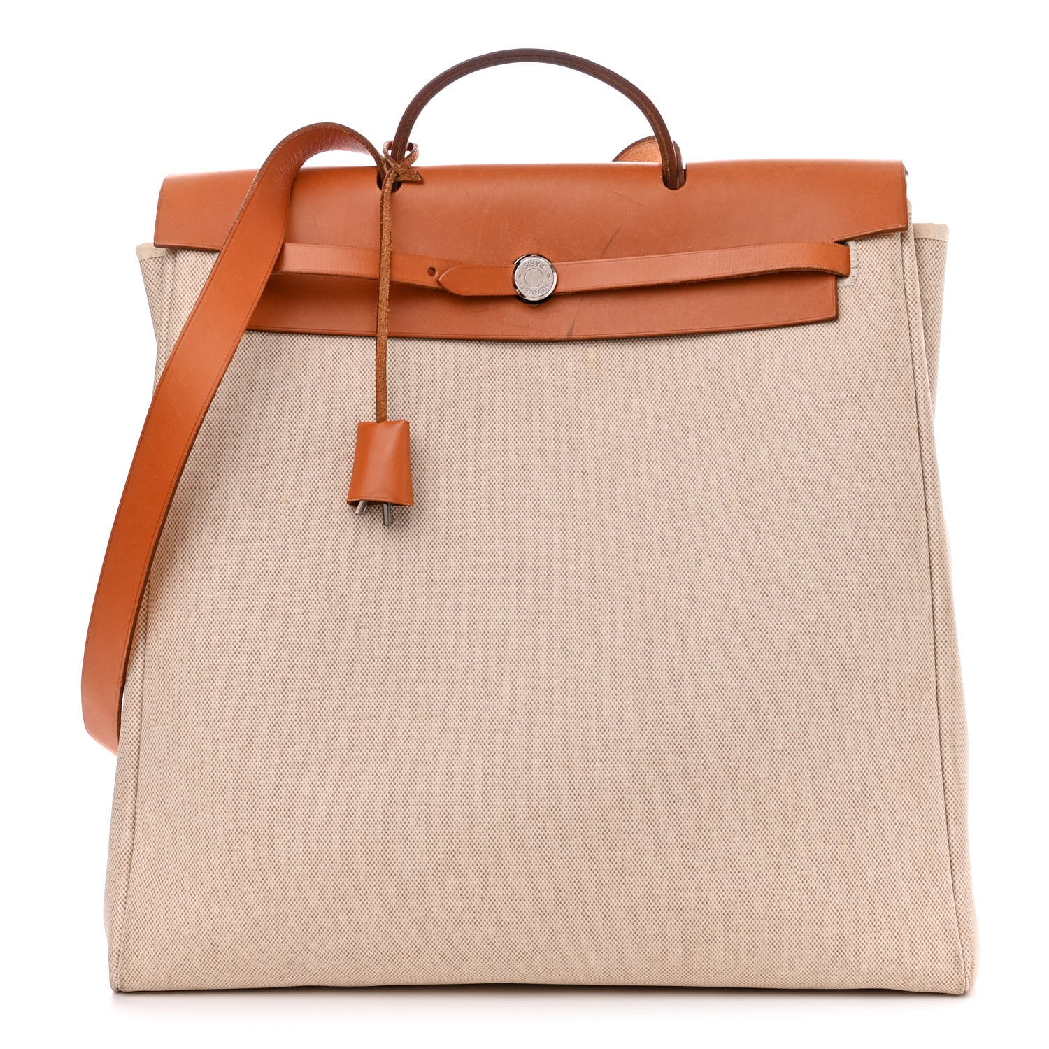 Hermes Toile Vache Calfskin Herbag 39 MM Natural 3 of 16