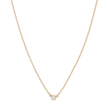 Tiffany 18K Yellow Gold Diamond .05ct Elsa Peretti Diamonds by the Yard Pendant Necklace 1 of 5