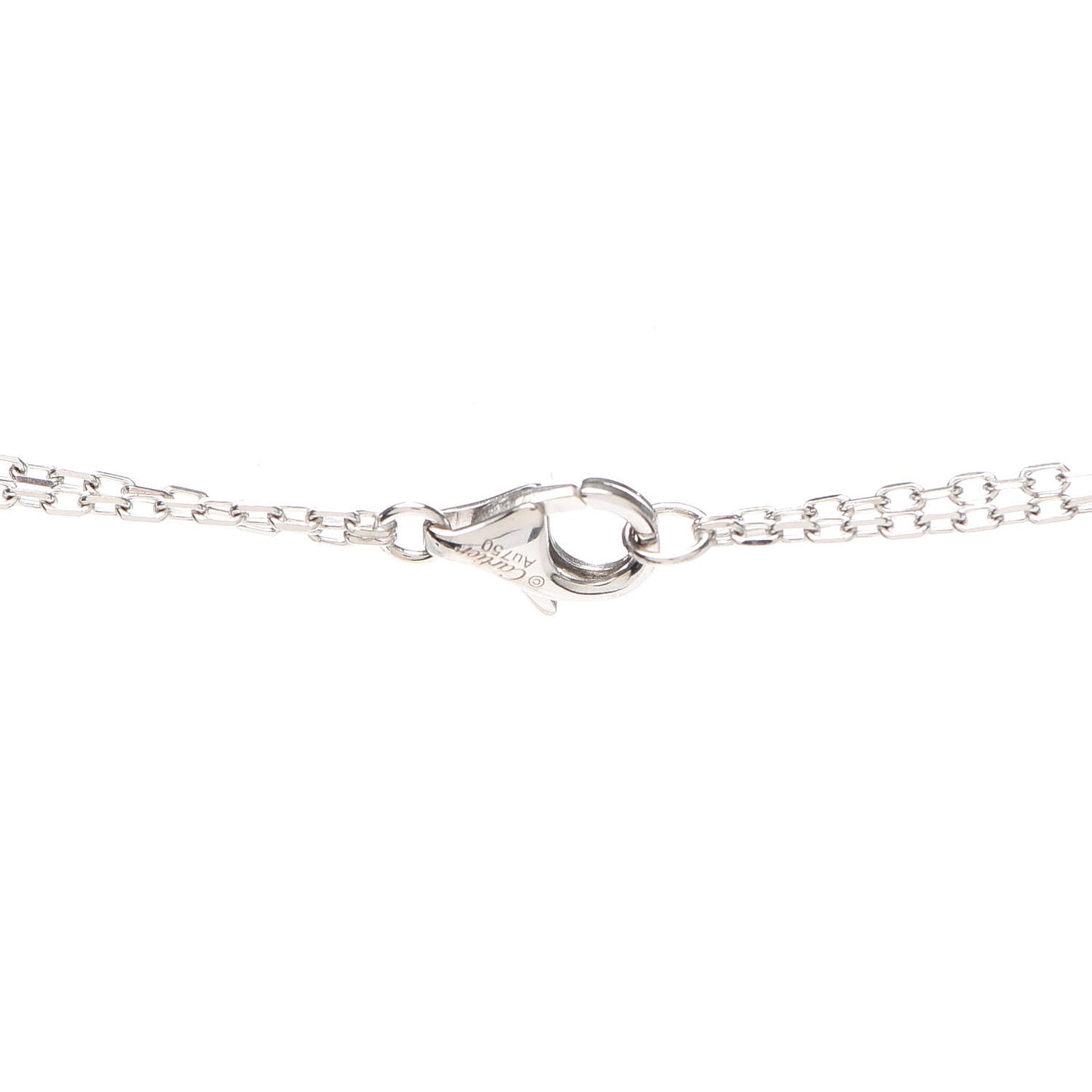 18K White Gold 2 Diamond LOVE Necklace