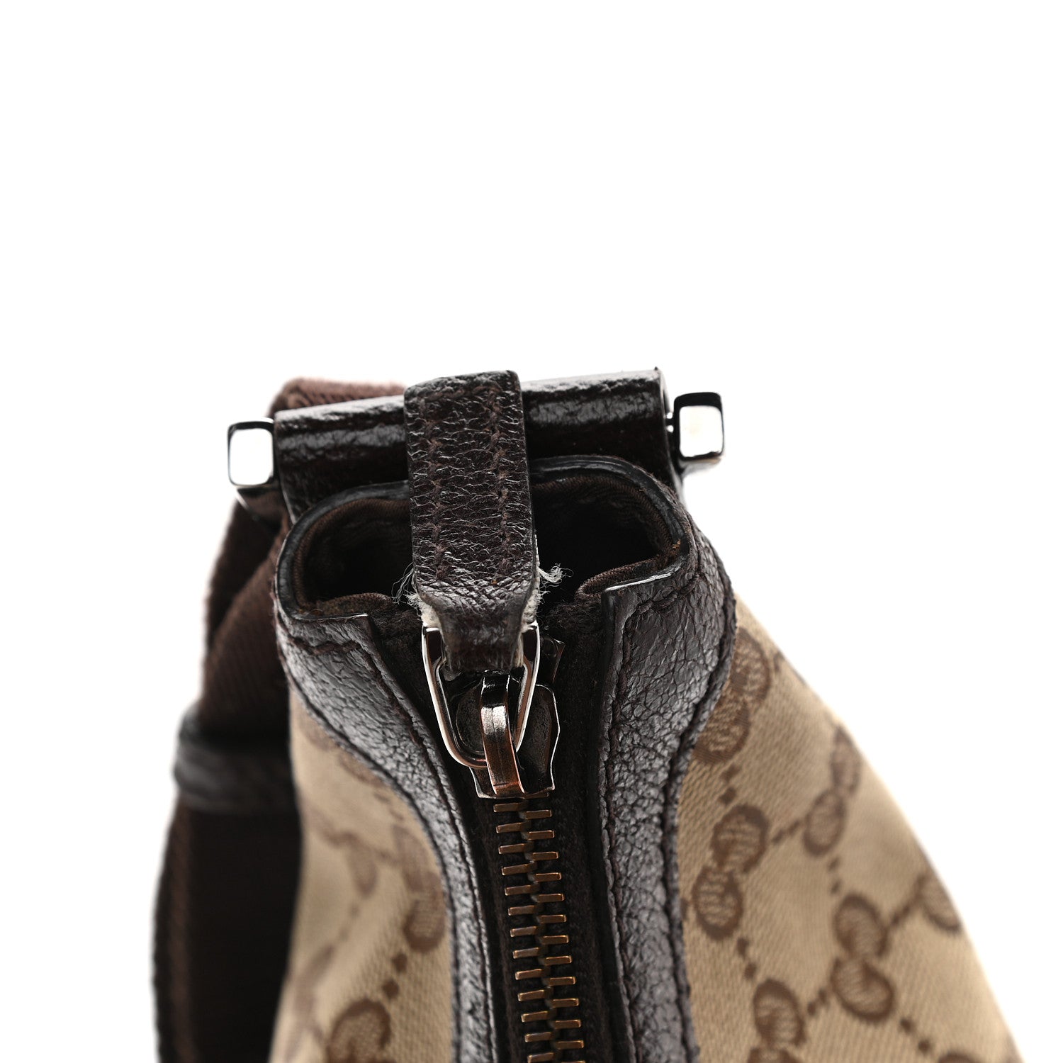 Gucci Monogram Medium Half Moon Hobo Dark Brown 11 of 13