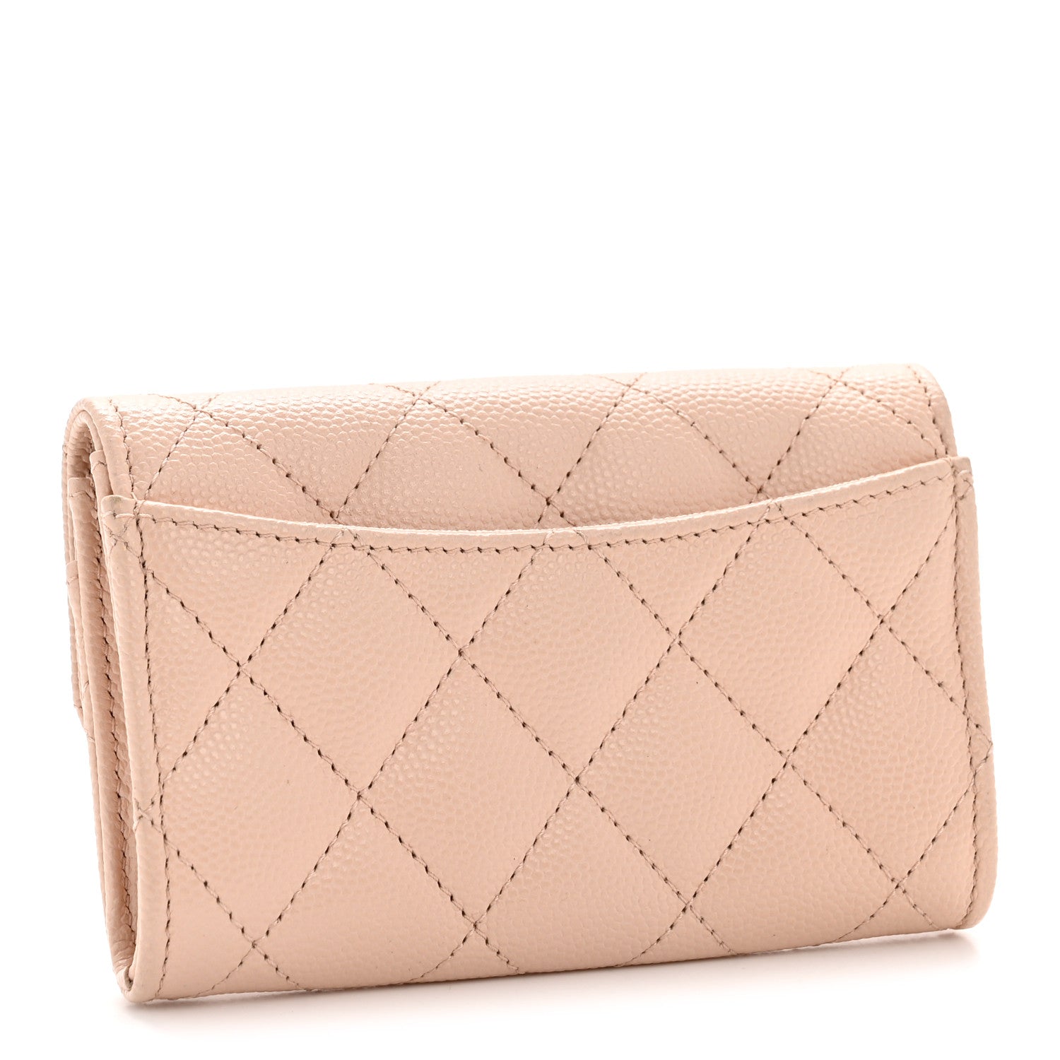 Chanel Caviar Quilted Flap Card Holder Wallet Light Beige 3 of 10