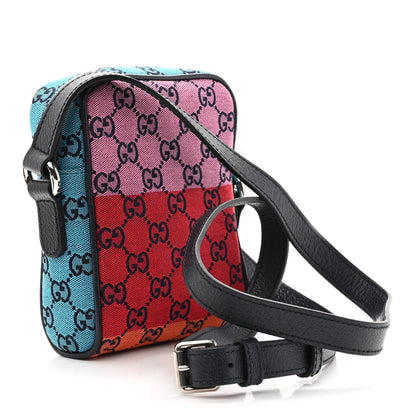 Gucci Monogram Multicolor Mini Retro Interlocking G Messenger Blue Rainbow Light Blue 3 of 10