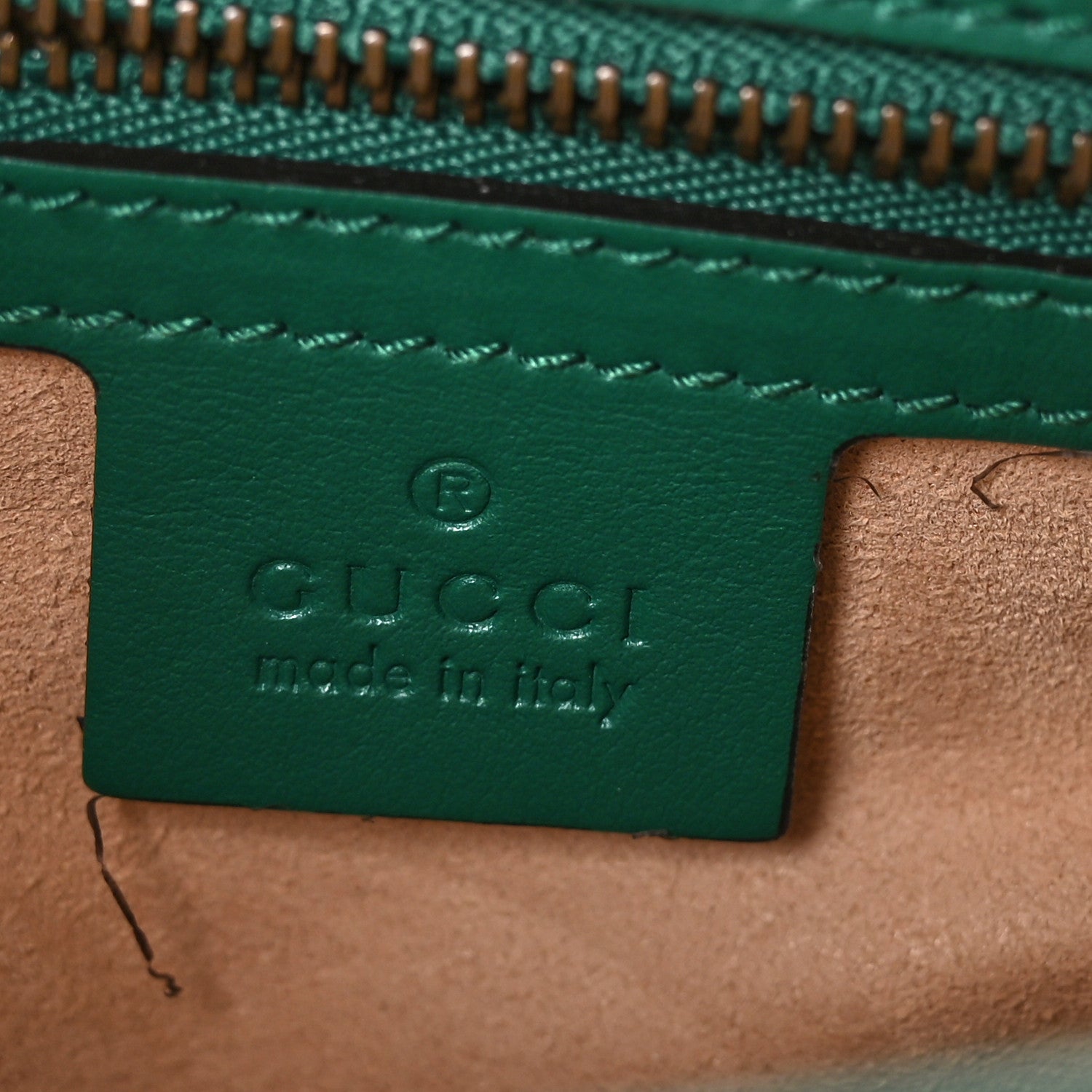 Gucci Calfskin Matelasse Small GG Marmont Top Handle Shoulder Bag Emerald 6 of 10