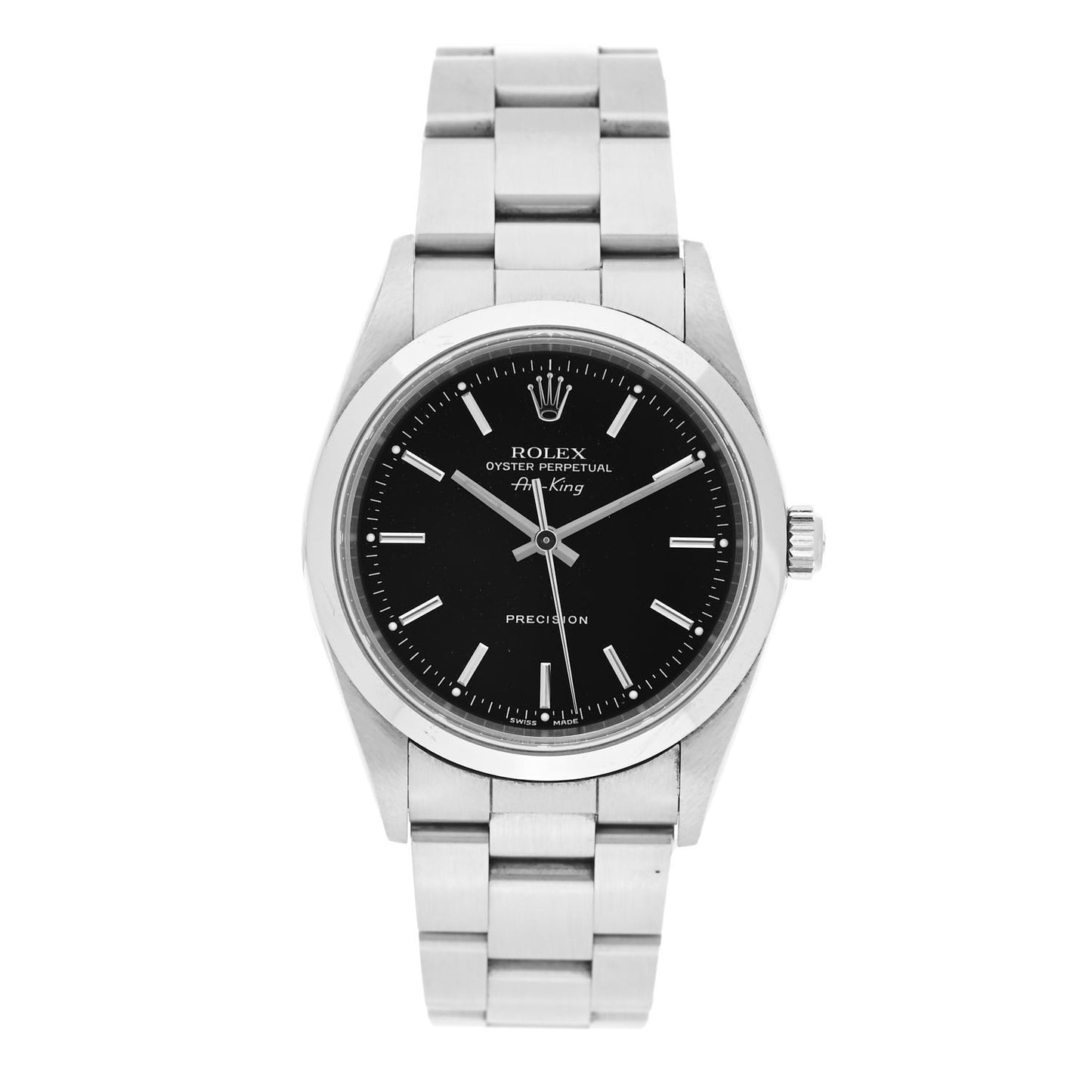 Stainless Steel 34mm Air-King Oyster Perpetual Precision Watch Black 14000