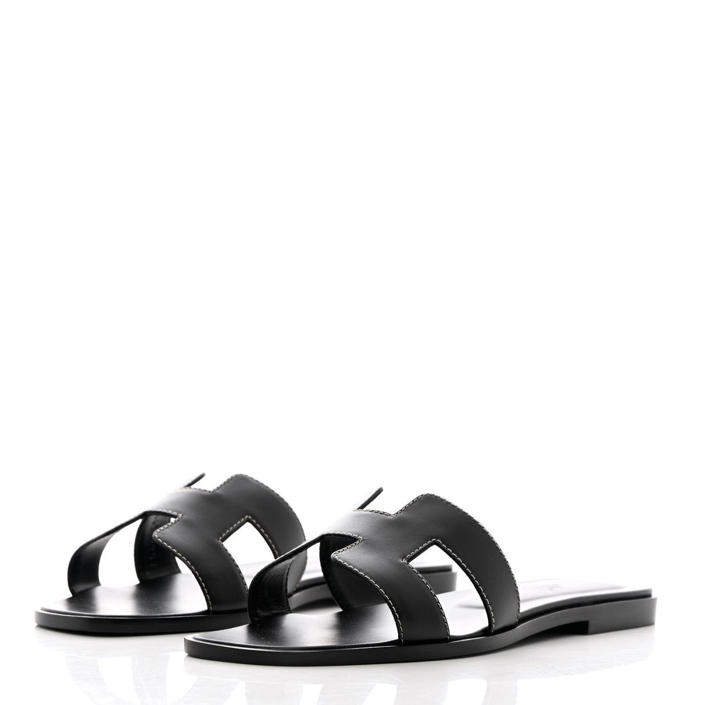 Box Calfskin Oran Sandals 38 Black