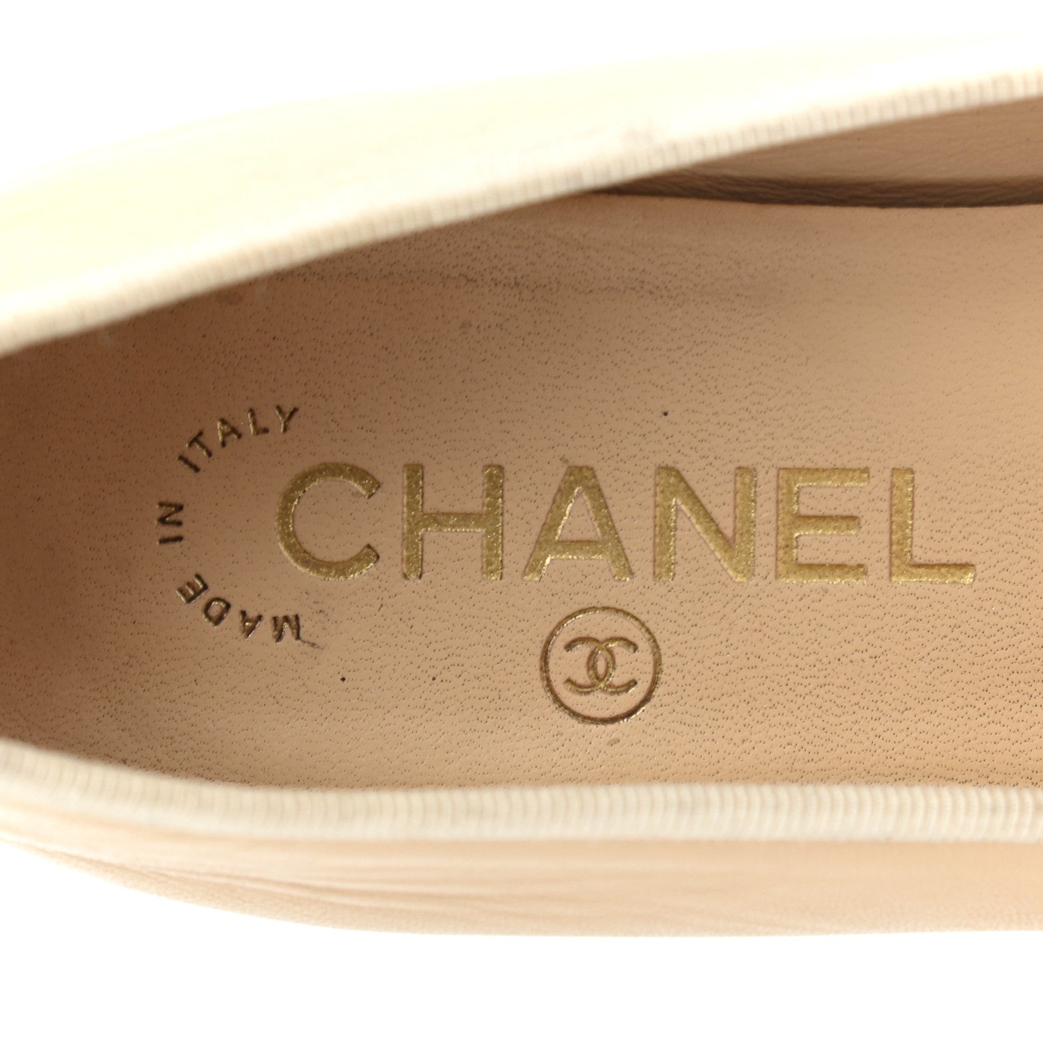 Chanel Lambskin Cap Toe Ballerina Flats 38 Beige Black 8 of 18