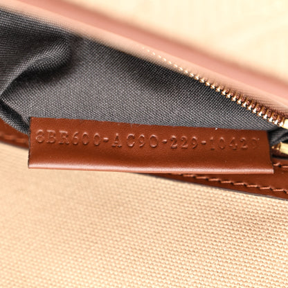 Fendi Canvas Vitello King FF Embroidered Baguette Sand Ghianda 7 of 10