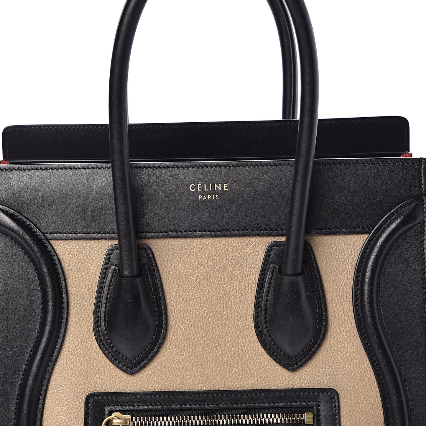 Drummed Calfskin Nubuck Tri-color Micro Luggage Natural