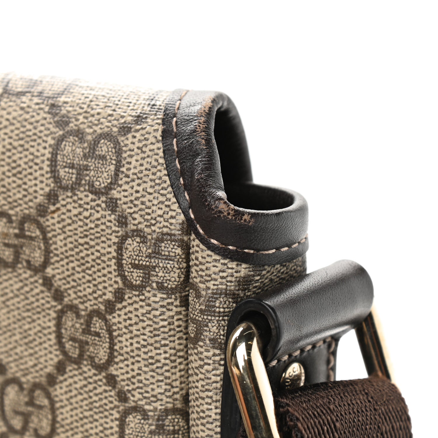 Gucci GG Plus Monogram Small Flap Messenger Bag Beige Dark Brown 12 of 14