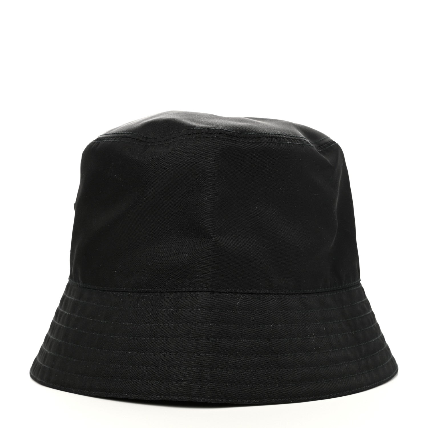 Prada Re-Nylon Rubber Logo Mens Bucket Hat S Black 3 of 9