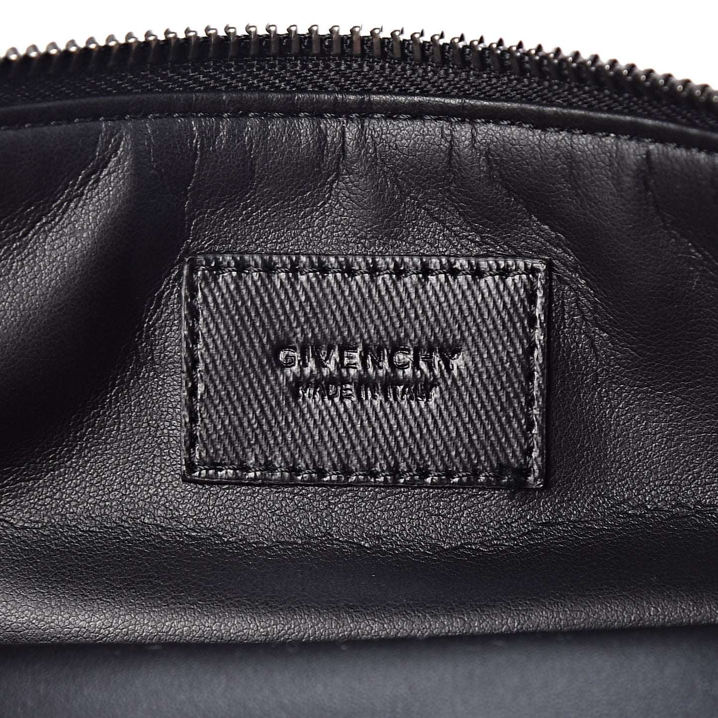 Coated Canvas Large 4G Zip Pouch With Strap Black