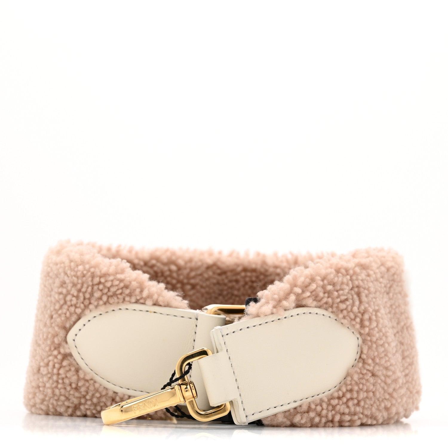 Fendi Shearling Vitello Grace Nastro Logo Strap You Plaster Ice 1 of 6