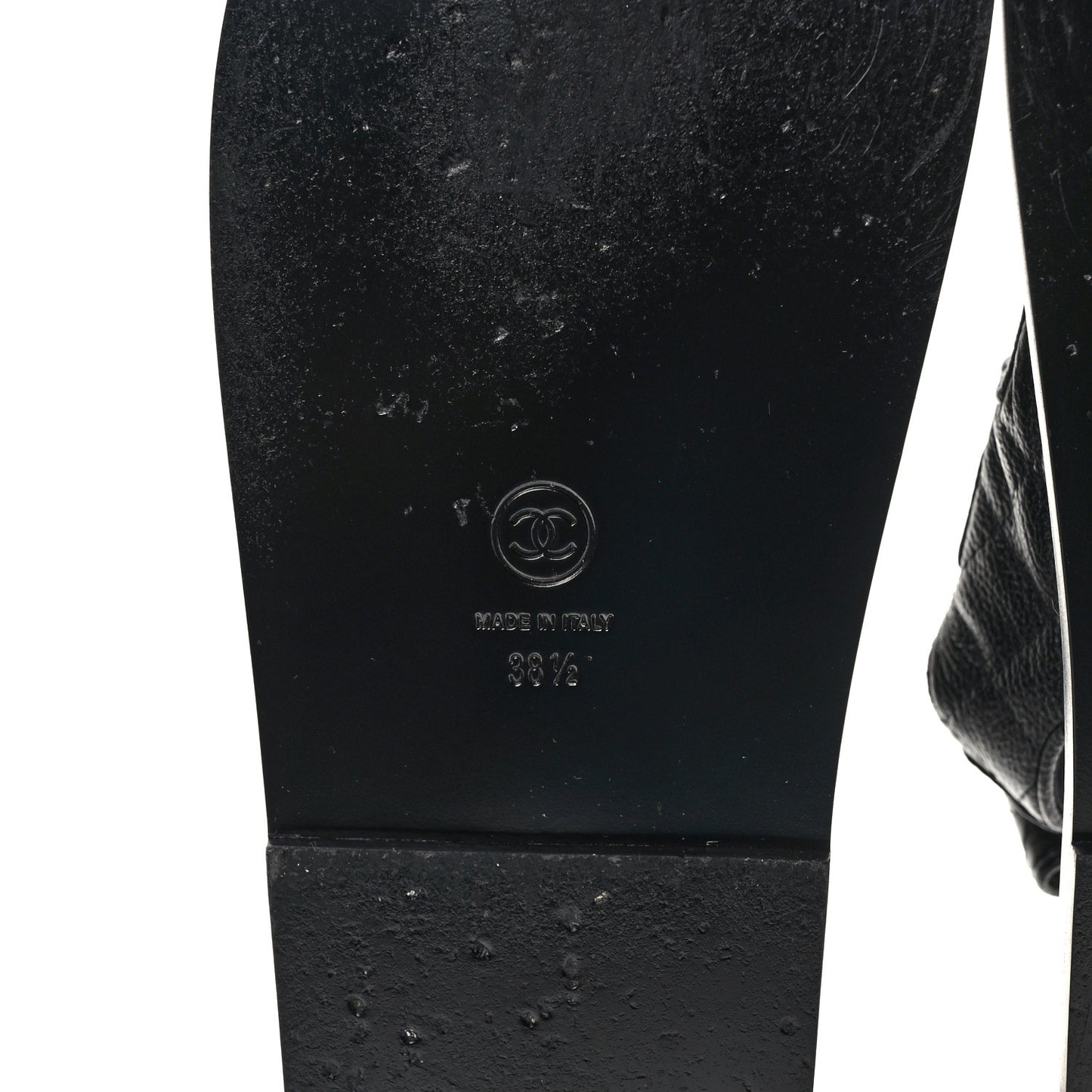 Grained Calfskin Velcro Dad Sandals 38.5 Black