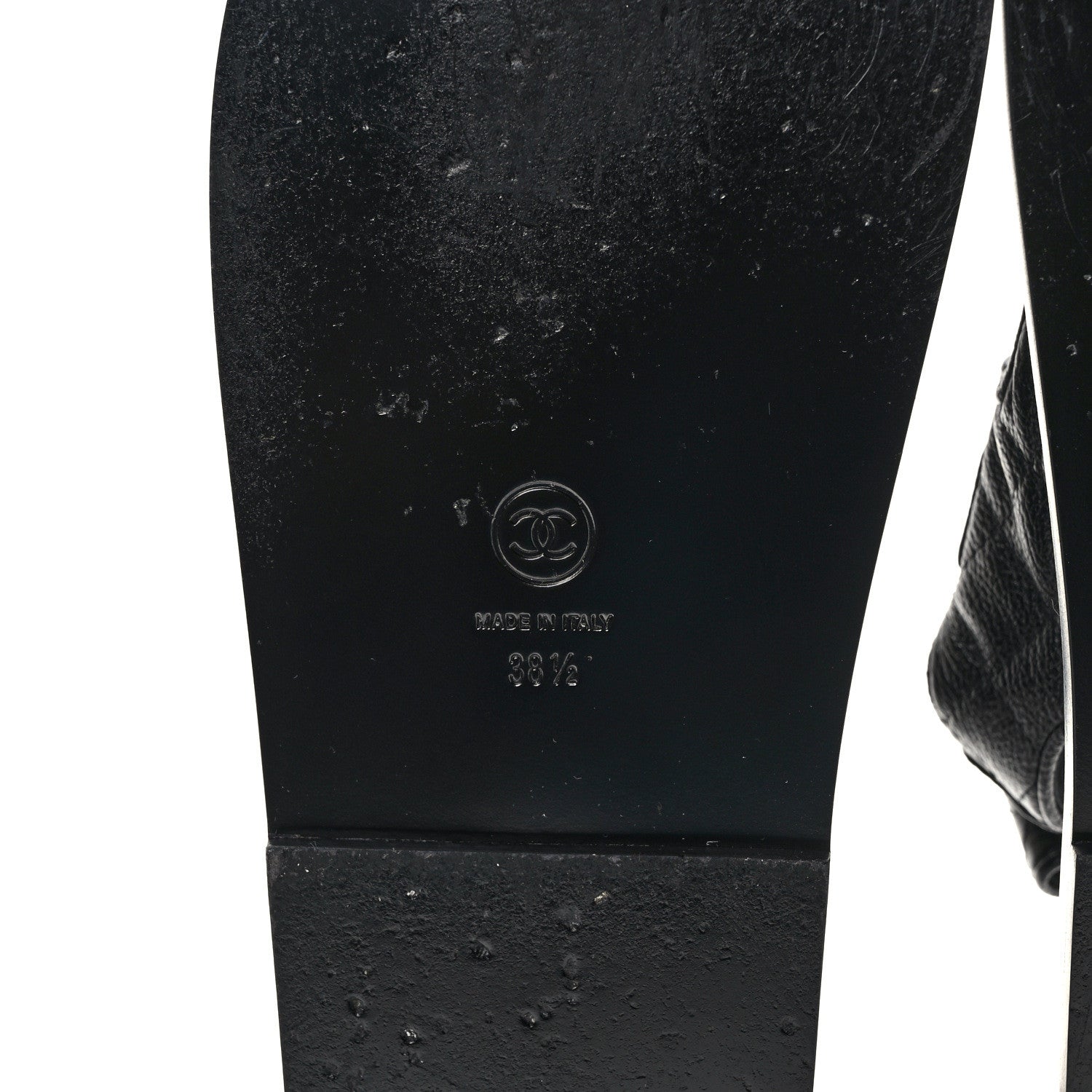 Chanel Grained Calfskin Velcro Dad Sandals 38.5 Black 6 of 8