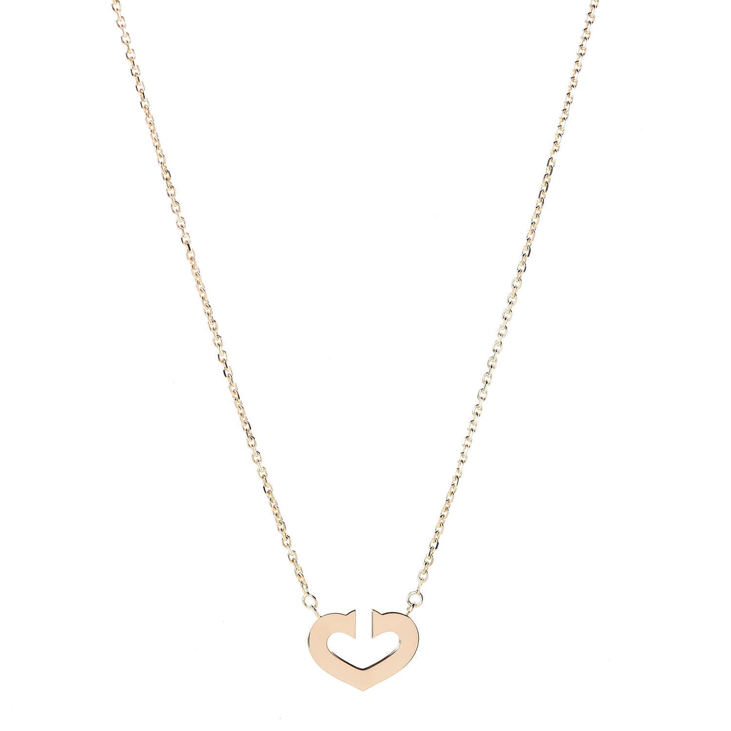 CARTIER 18K Yellow Gold Medium Hearts and Symbols Necklace