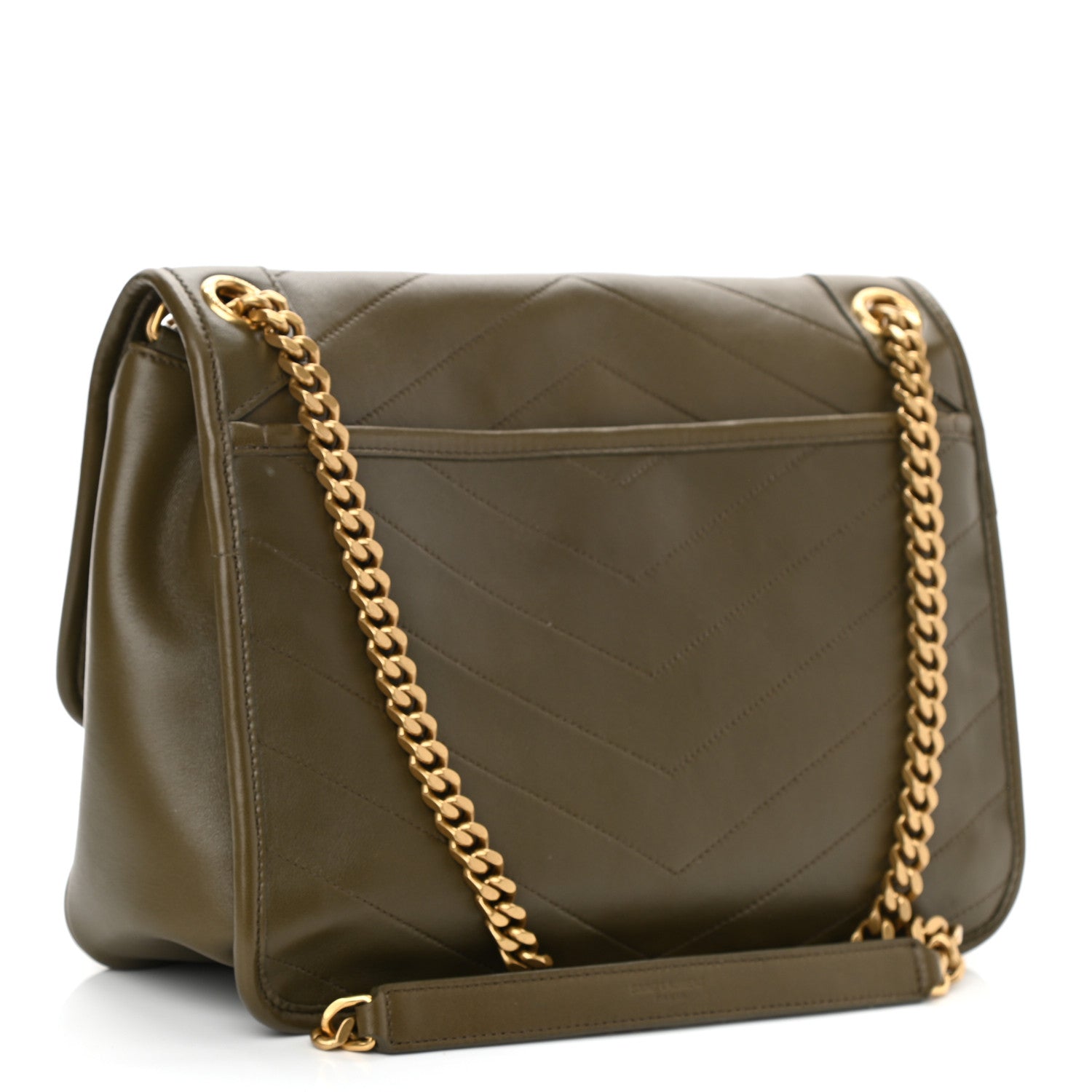 Saint Laurent Lambskin Matelasse Monogram Medium Niki Chain Satchel Seaweed 3 of 9