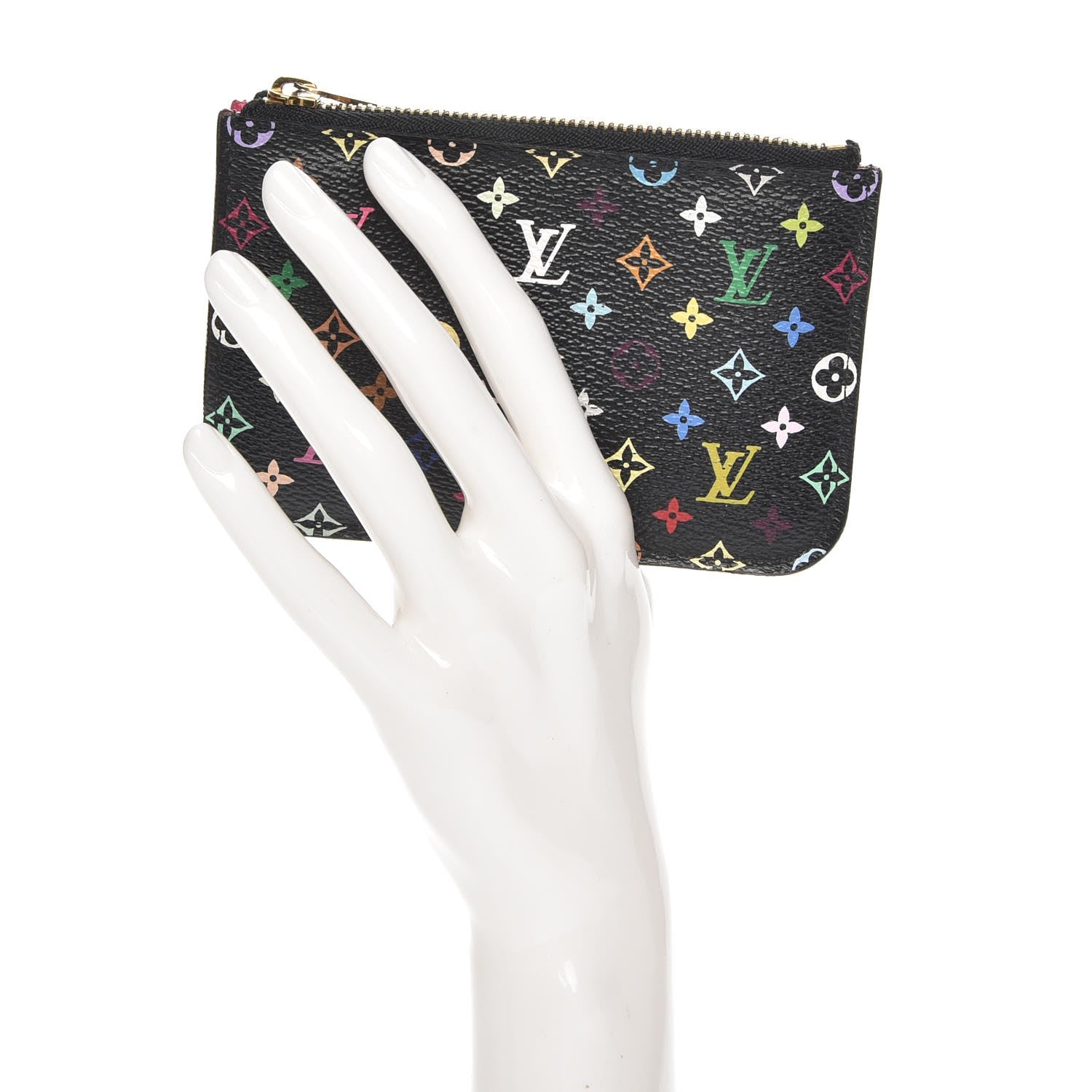 Louis Vuitton Monogram Multicolor Key Pouch Black Grenade 2 of 7
