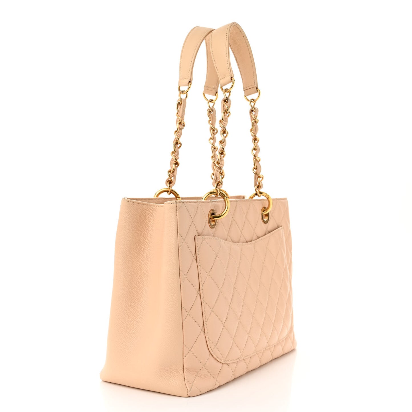 Caviar Quilted Grand Shopping Tote GST Beige