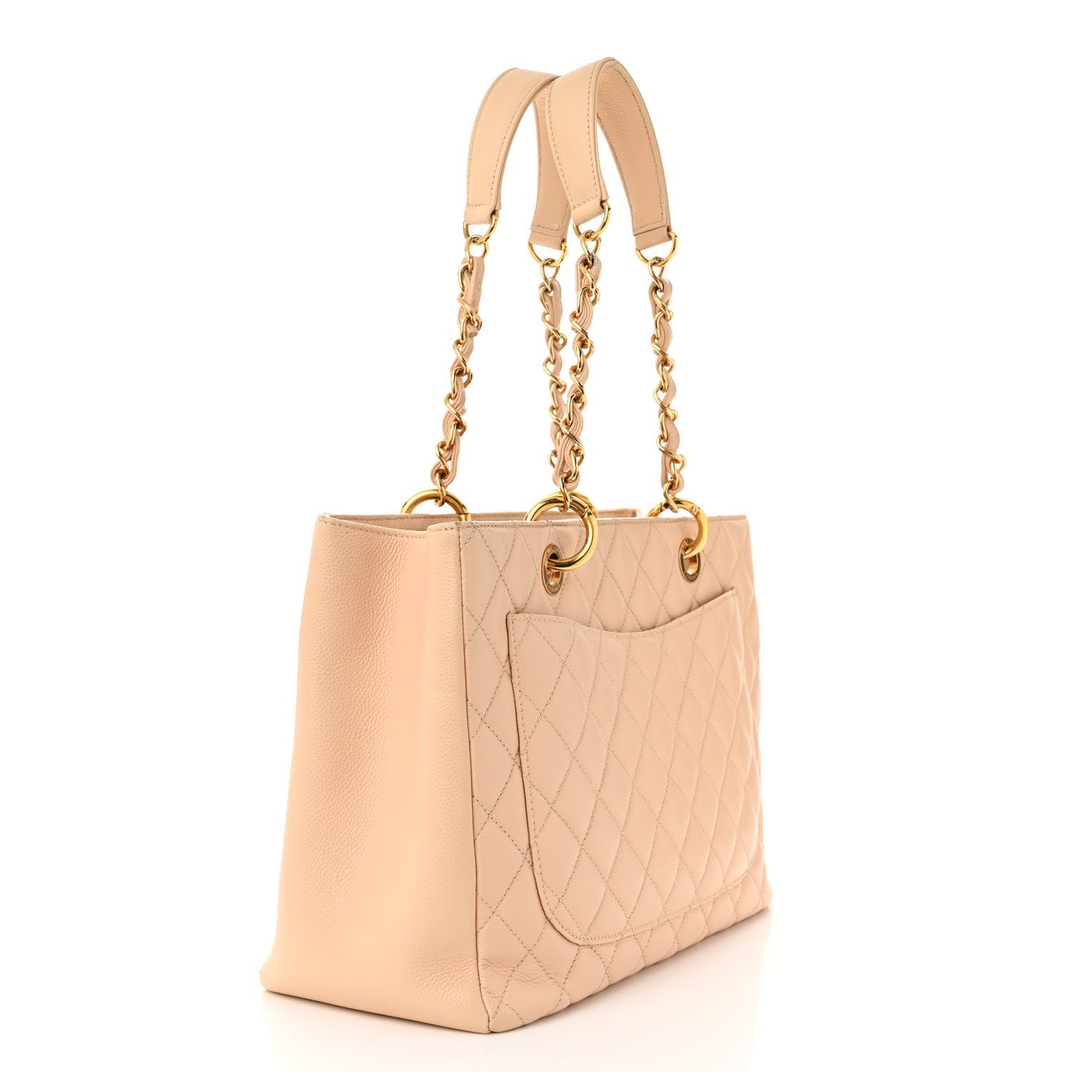 Chanel Caviar Quilted Grand Shopping Tote GST Beige 3 of 14