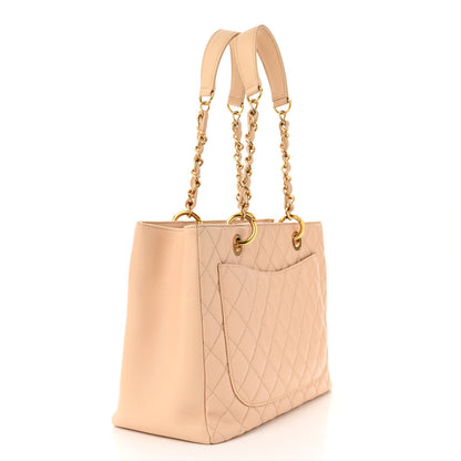 Chanel Caviar Quilted Grand Shopping Tote GST Beige 3 of 14