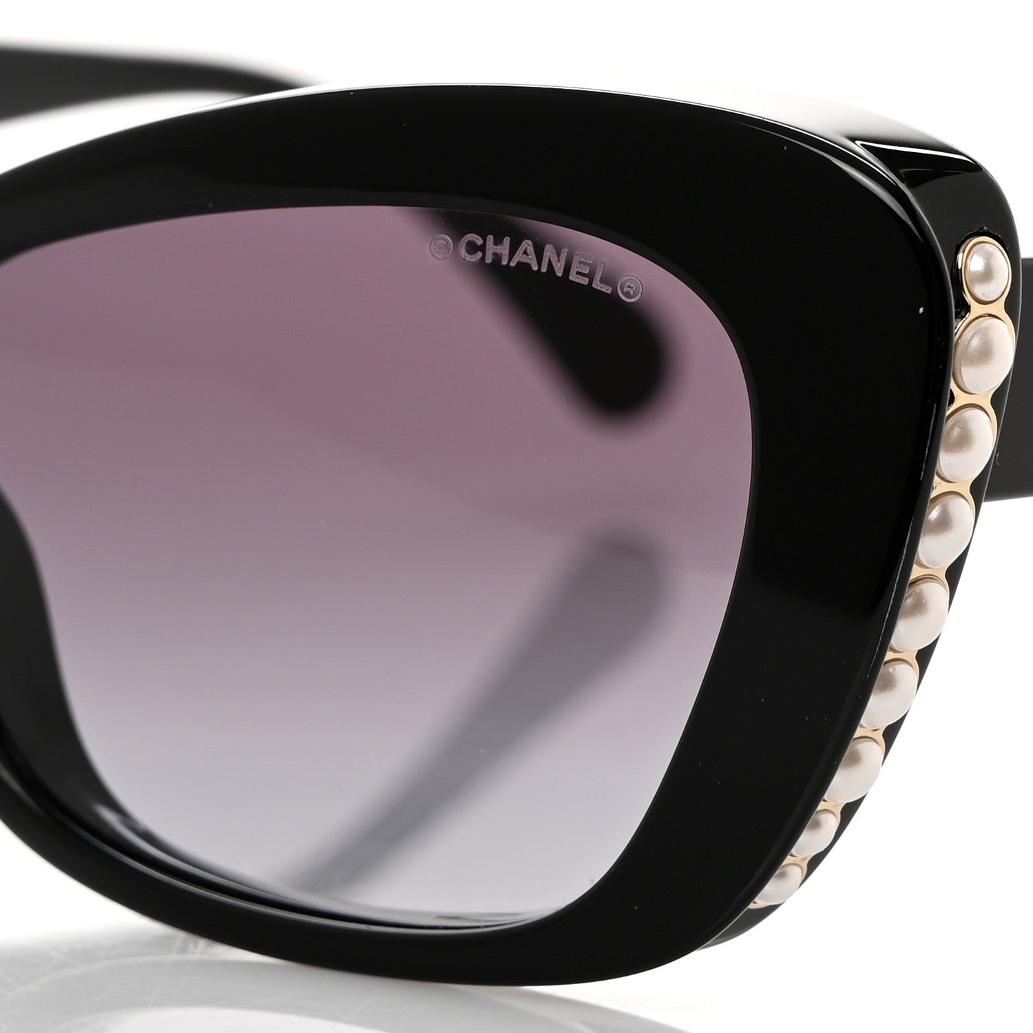 Chanel Acetate Pearl Cat Eye CC Sunglasses 5481-H Black 7 of 8