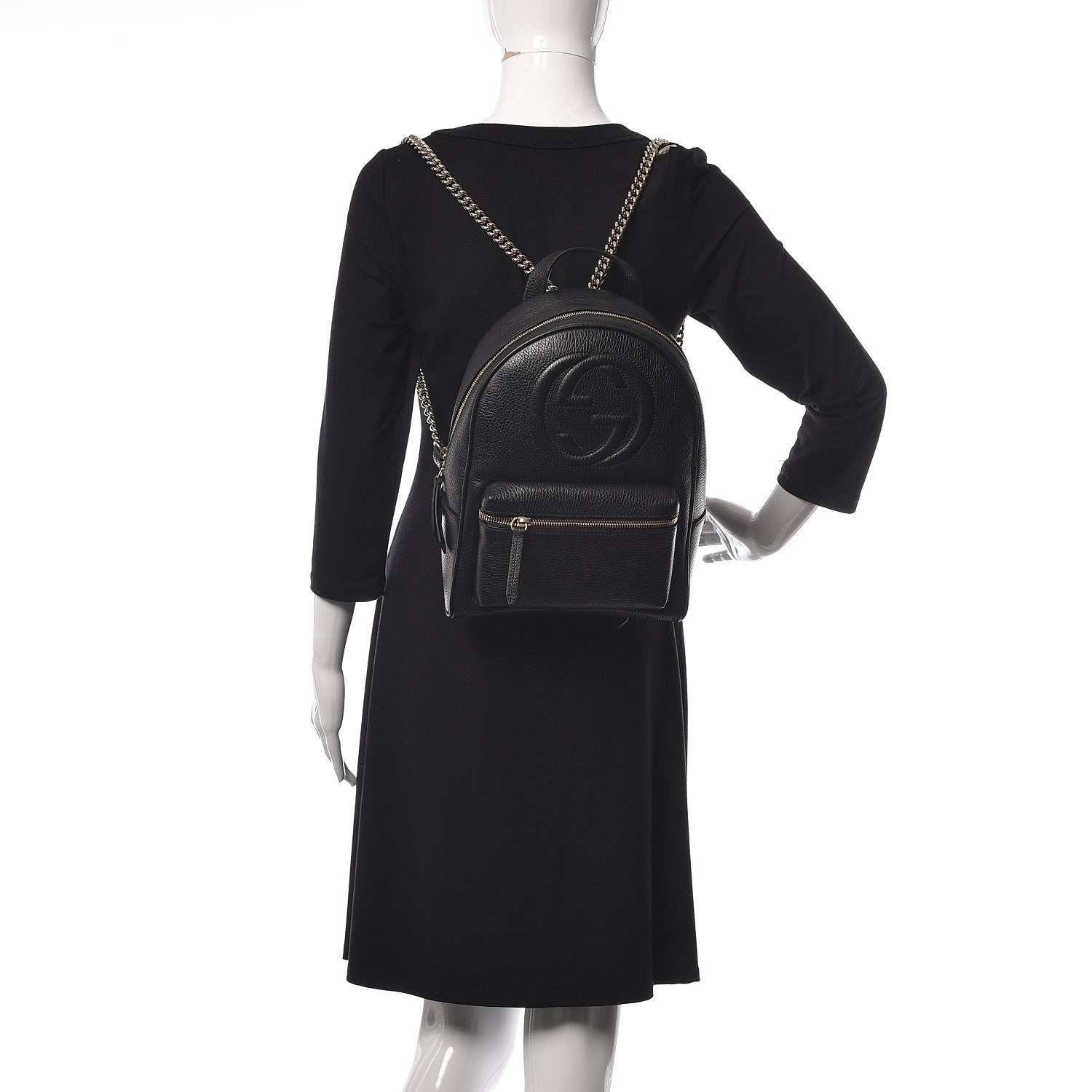 Gucci Pebbled Calfskin Soho Chain Backpack Black 2 of 10