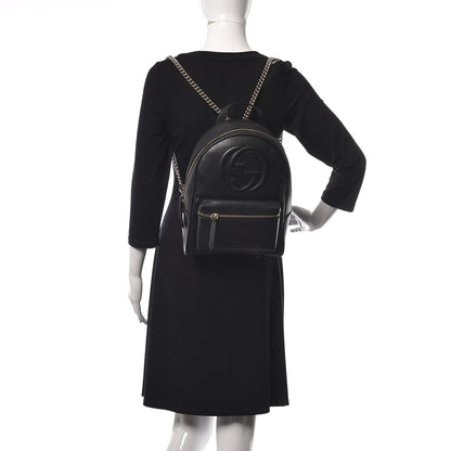 Gucci Pebbled Calfskin Soho Chain Backpack Black 2 of 10