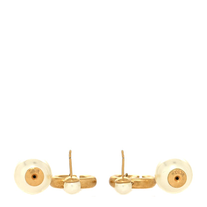Christian Dior Pearl CD Tribal Drop Earrings Gold 3 of 4