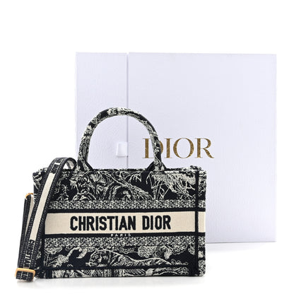 Christian Dior Canvas Embroidered Toile De Jouy Reverse Mini Book Tote With Strap Blue Multicolor 12 of 12