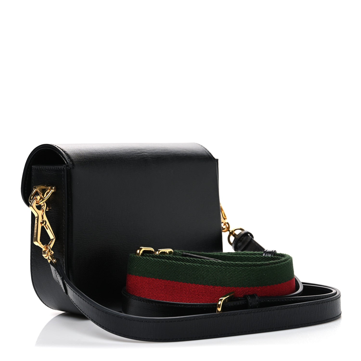 Gucci Azalea Calfskin Web Mini Horsebit 1955 Shoulder Bag Black