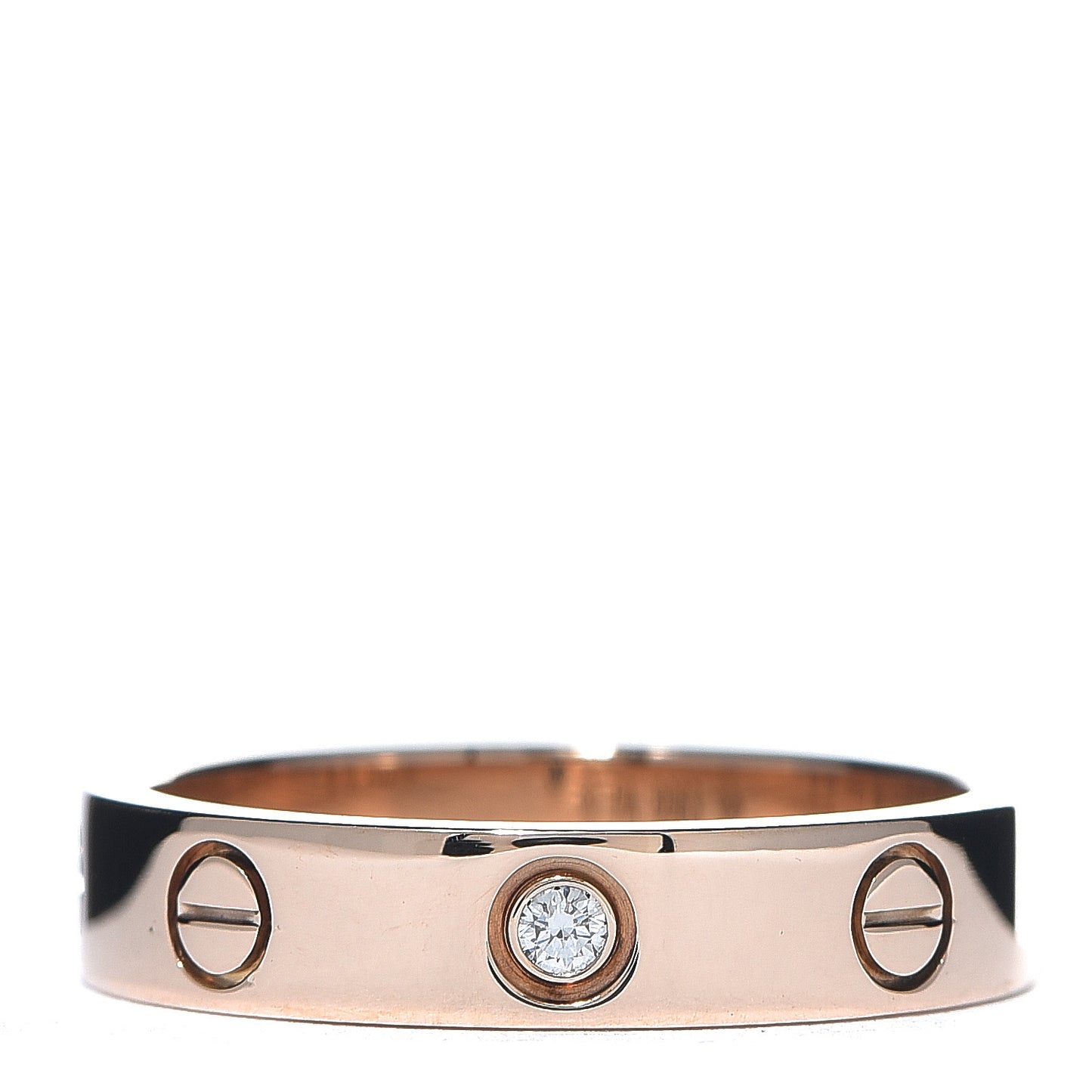 18K Pink Gold Diamond 3.5mm LOVE Wedding Band Ring 51 5.75