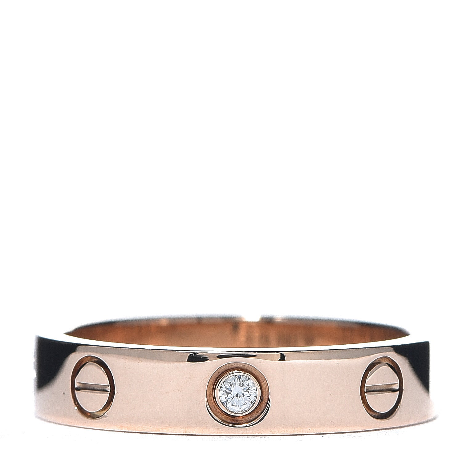 Cartier 18K Pink Gold Diamond 3.5mm LOVE Wedding Band Ring 51 5.75 1 of 4