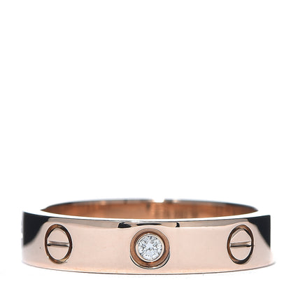 Cartier 18K Pink Gold Diamond 3.5mm LOVE Wedding Band Ring 51 5.75 1 of 4